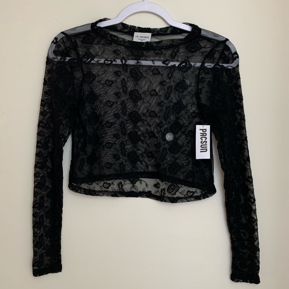 Black Lace Crop Top